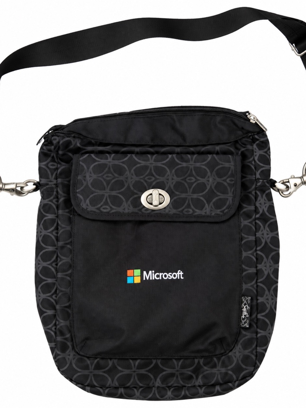 Microsoft x Thirty-One Black Geometric Crossbody Messenger Bag